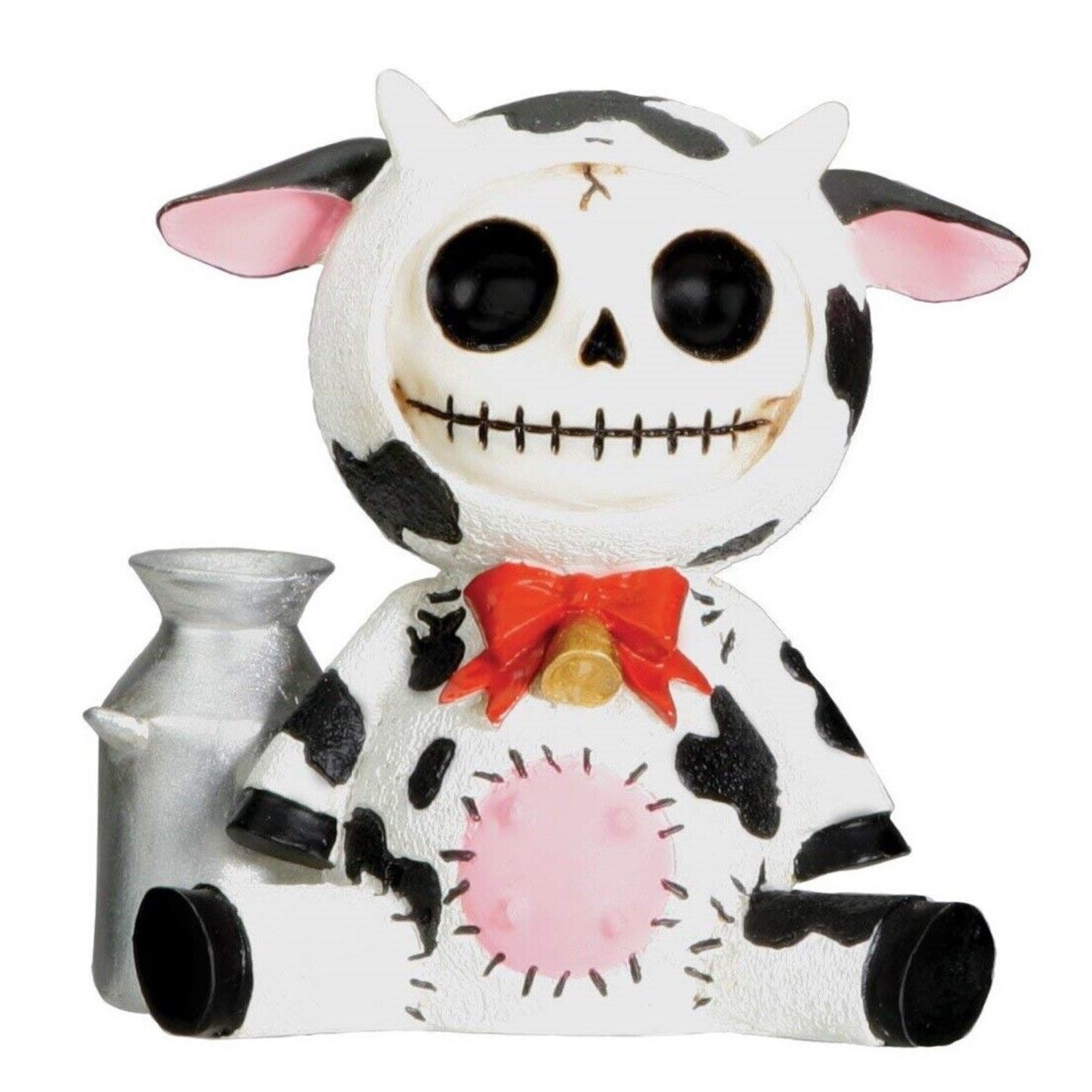 もにまるず AYAMO BONE moni moni ANIMALS Furrybones Moo Moo Skeleton Dressed in a Cow Costume Figurine Farm