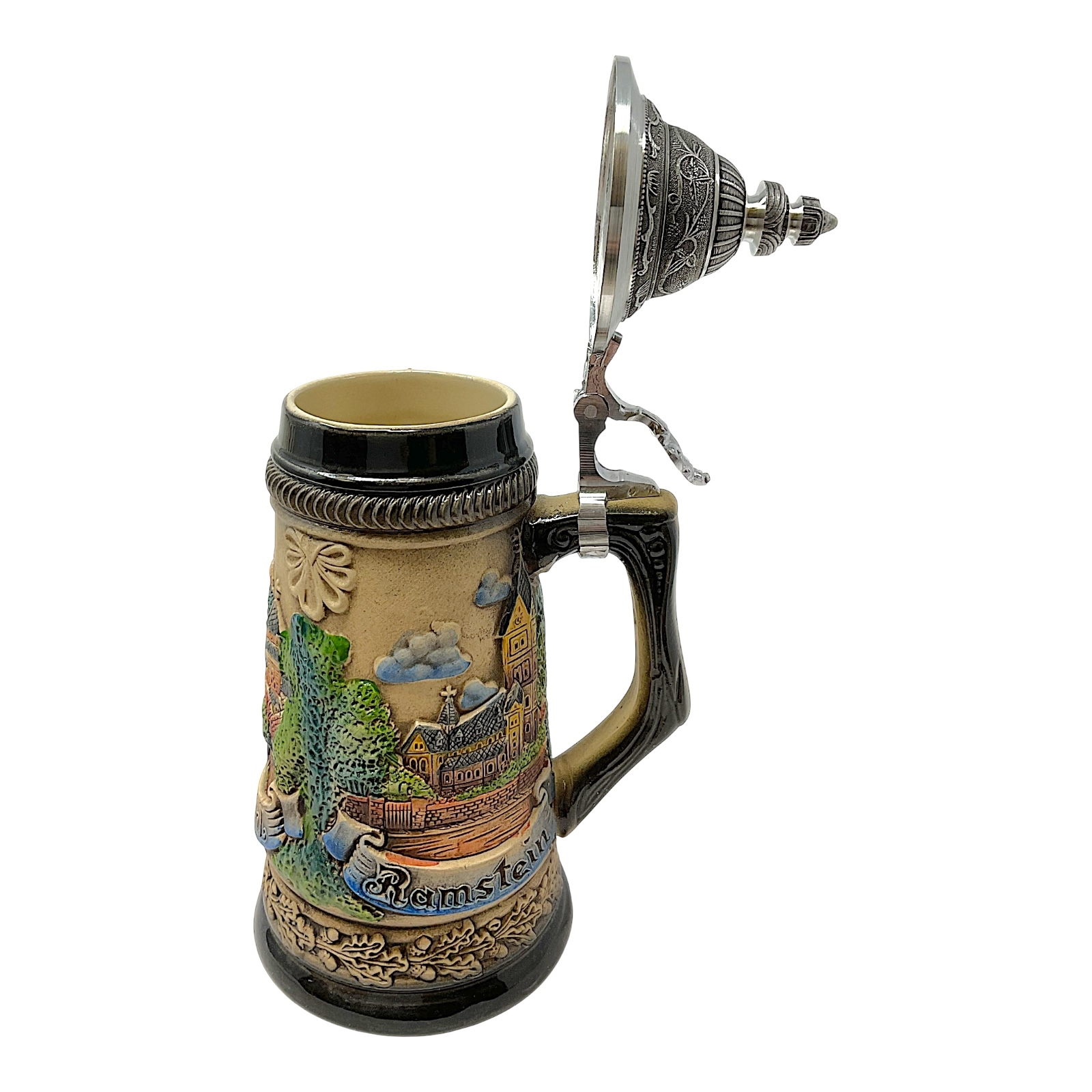 希少 西ドイツ製 BSW BAVARIA ババリア ブレットケース ラウンド Kaiserslautern Ramstein Landstuhl Rustic LE German Stoneware Beer